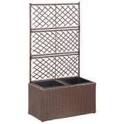 Vidaxl latwerkplantenbak mit Töpfen 58x30x107 cm Rattan Brown erhoben - afbeelding 1
