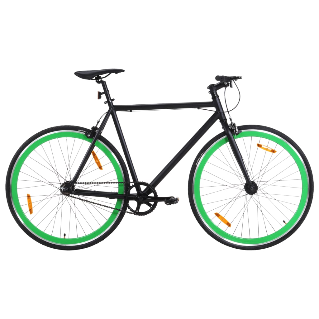 Vidaxl -Fahrrad mit festem Gang 700 C 55 cm schwarz und grün