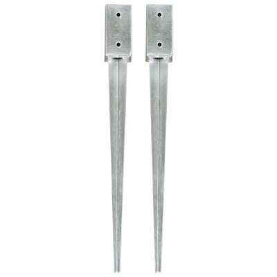 Vidaxl gemahlene Stifte 2 PCs 7x7x75 cm verzinkter Stahl Silber gefärbt