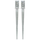 Vidaxl gemahlene Stifte 2 PCs 7x7x75 cm verzinkter Stahl Silber gefärbt