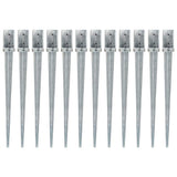 Vidaxl gemahlene Stifte 12 PCs 8x8x91 cm verzinkter Stahl Silber gefärbt - afbeelding 1