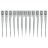 Vidaxl gemahlene Stifte 12 PCs 9x9x75 cm verzinkter Stahl Silber gefärbt - afbeelding 1