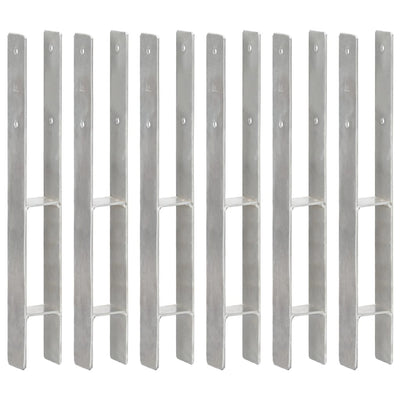 Vidaxl gemahlene Anker 6 Stcs 7x6x60 cm verzinkter Stahl Silberfarben