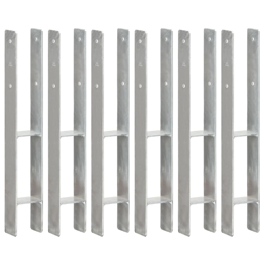 Vidaxl gemahlene Anker 6 Stcs 8x6x60 cm verzinkter Stahl Silberfarben
