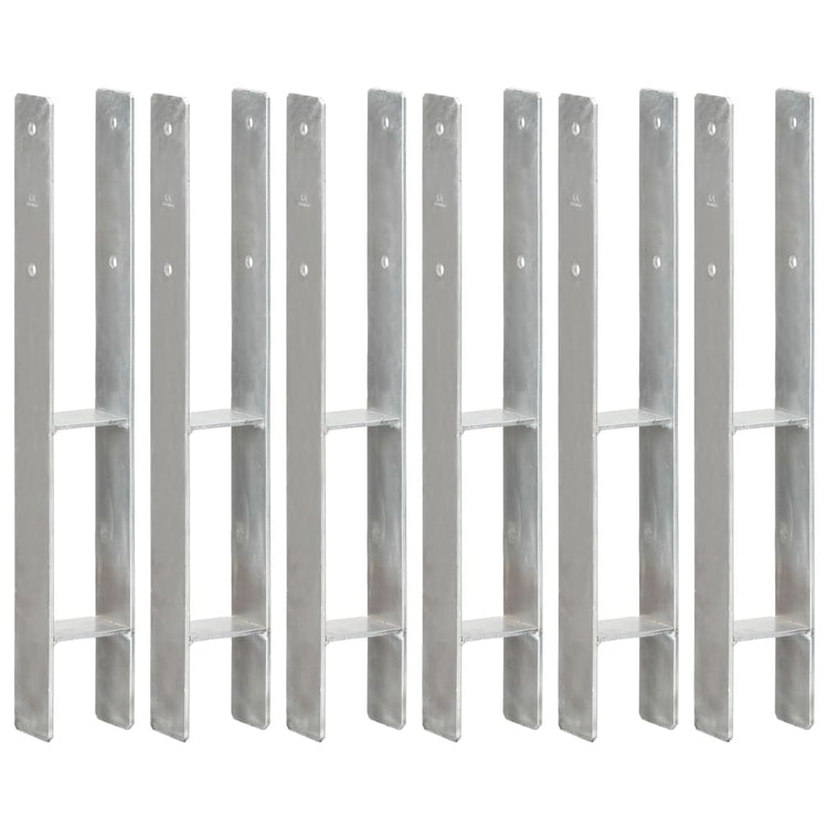 Vidaxl gemahlene Anker 6 Stcs 8x6x60 cm verzinkter Stahl Silberfarben