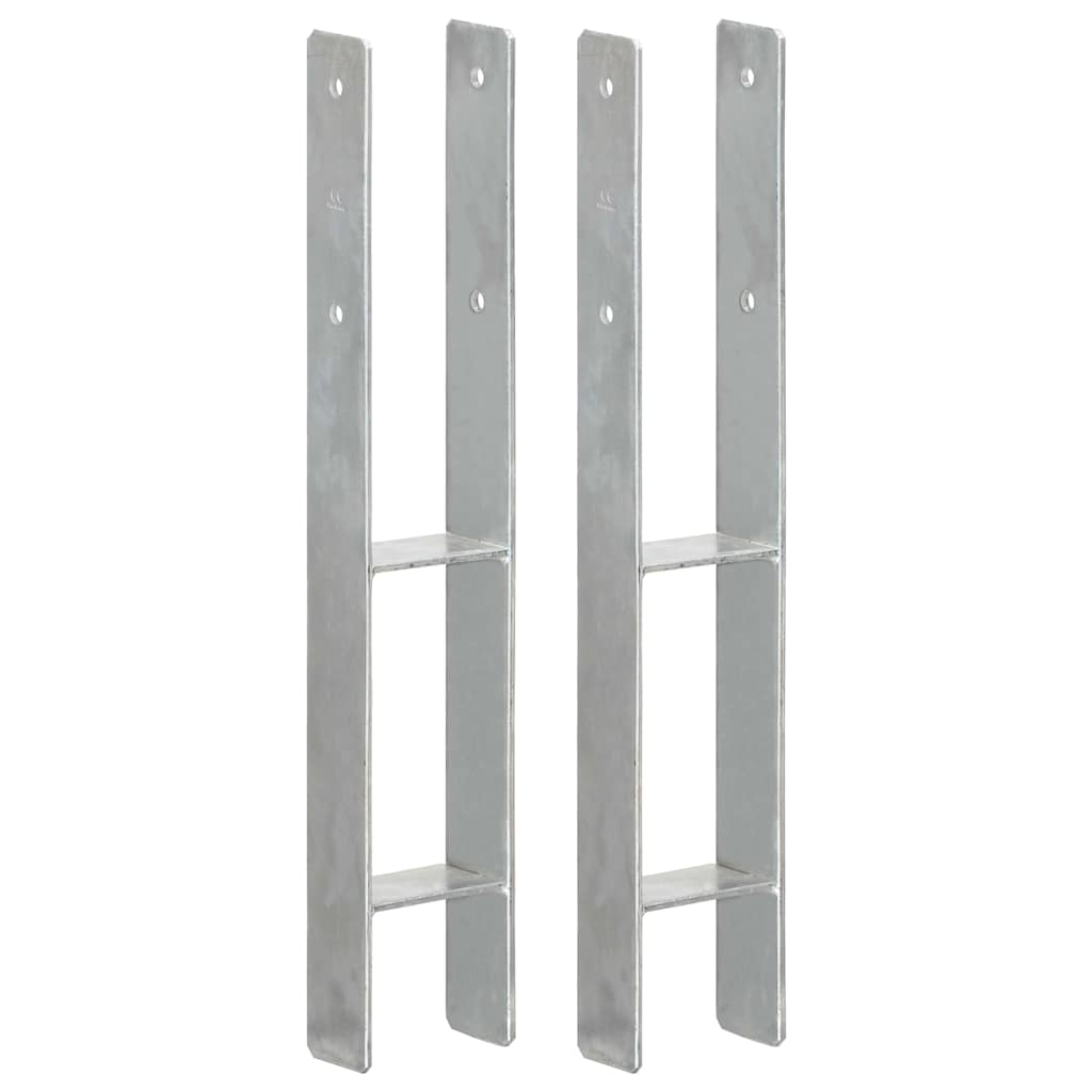 Vidaxx Erdanker 2 Stk. 9x6x60 cm verzinkter Stahl silberfarben