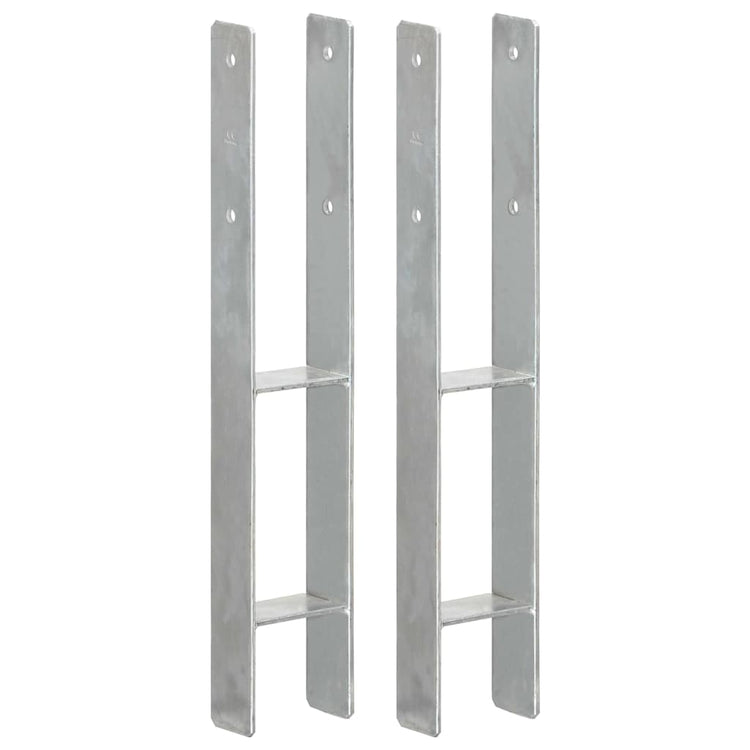 Vidaxx Erdanker 2 Stk. 9x6x60 cm verzinkter Stahl silberfarben