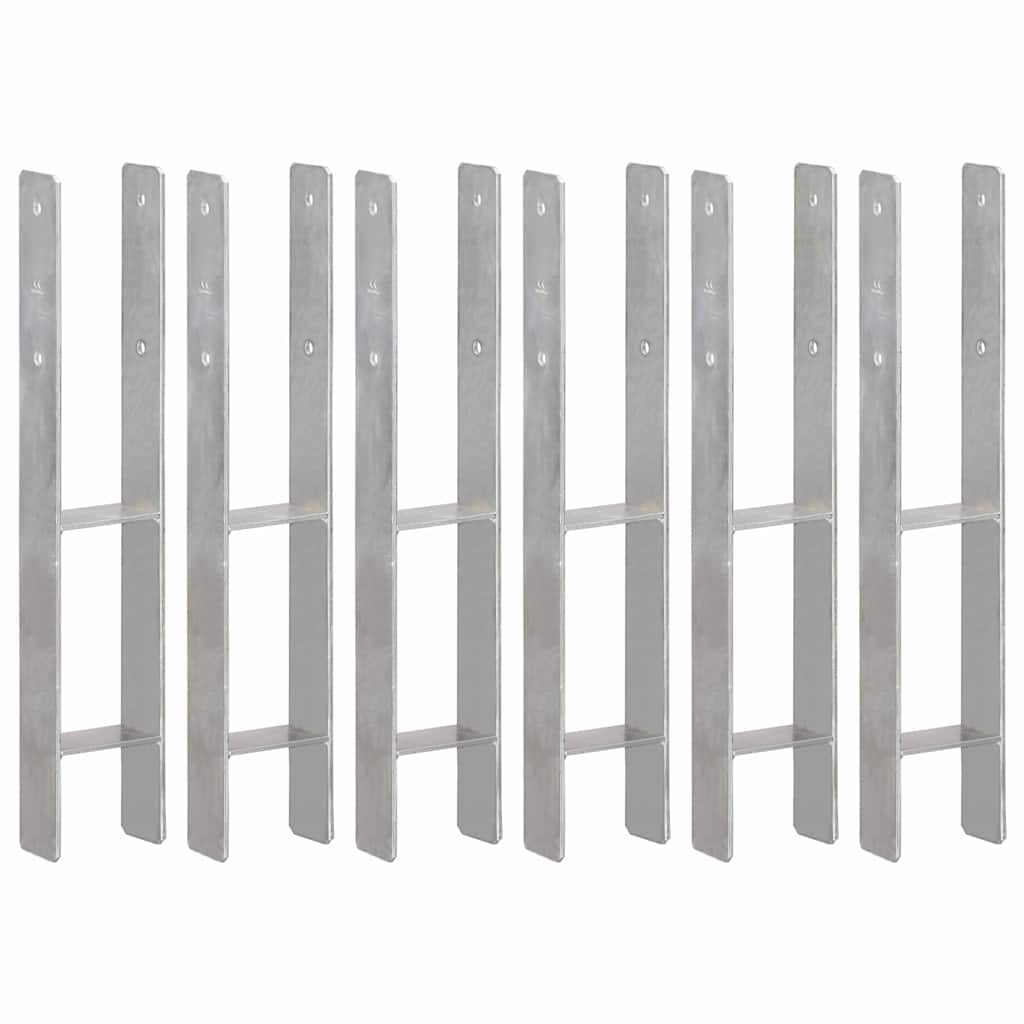 Vidaxl gemahlene Anker 6 PCs 10x6x60 cm verzinkter Stahl Silberfarben