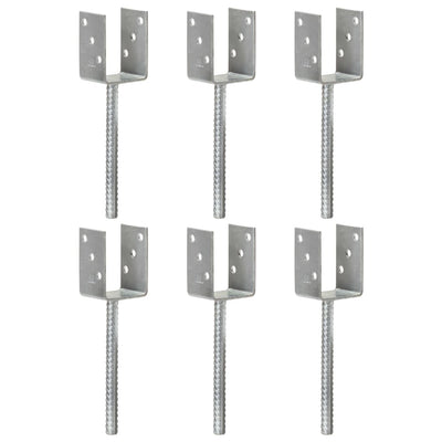 Vidaxl gemahlene Anker 6 PCs 7x6x30 cm verzinkter Stahl Silberfarben