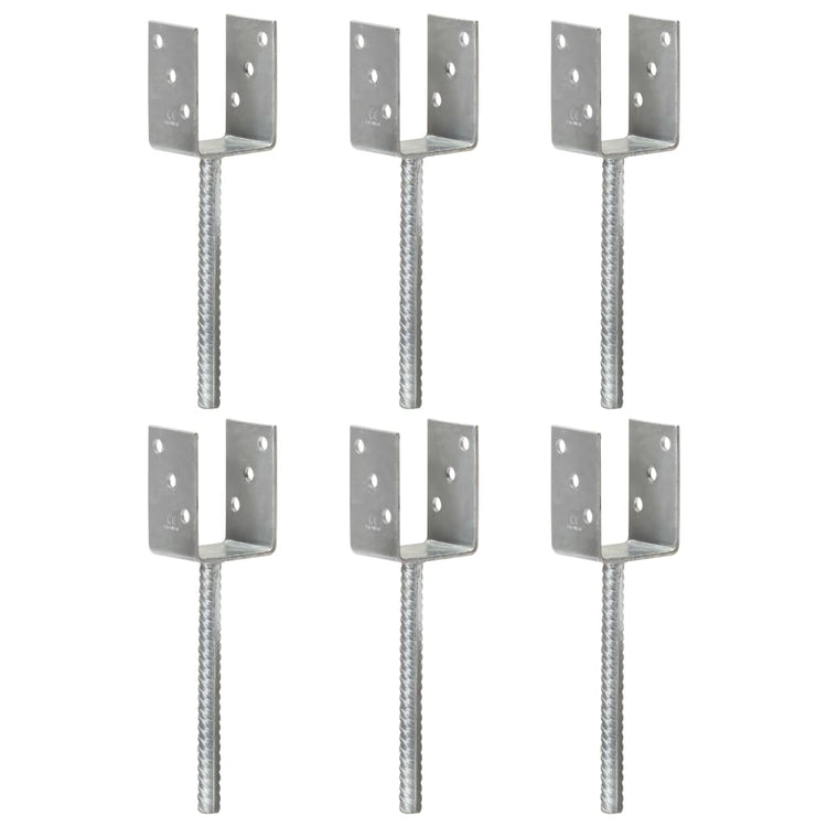 Vidaxl gemahlene Anker 6 PCs 7x6x30 cm verzinkter Stahl Silberfarben