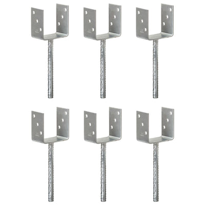 Vidaxl gemahlene Anker 6 ST 10x6x30 cm verzinkter Stahl Silber gefärbt