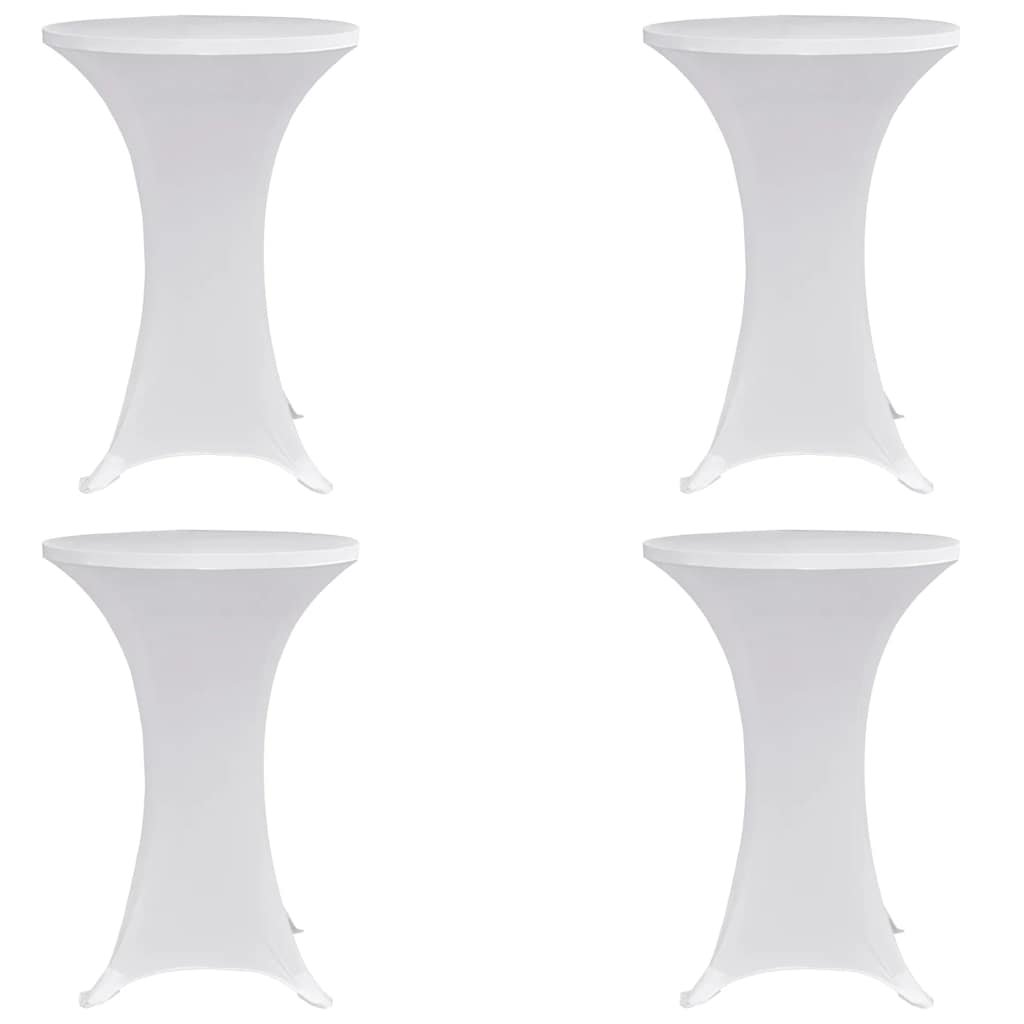 VIDAXL Standtischabdeckung 4 ST Stretch Ø60 cm Weiß