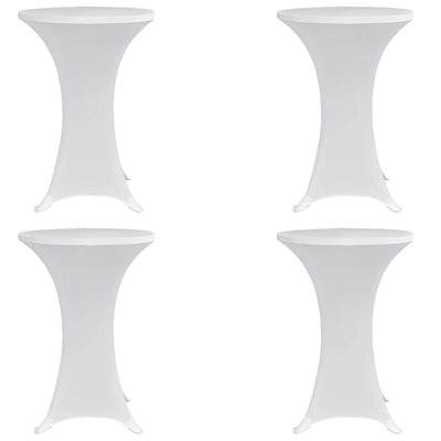 VIDAXL Standtischabdeckung 4 ST Stretch Ø60 cm Weiß
