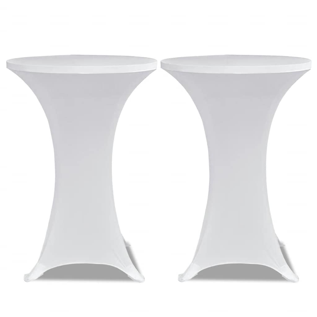 VIDAXL Standtischabdeckung 4 ST Stretch Ø60 cm Weiß