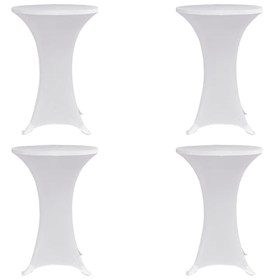 VIDAXL Standtischabdeckung 4 ST Stretch Ø70 cm Weiß