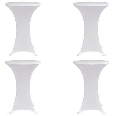 VIDAXL Standtischabdeckung 4 ST Stretch Ø80 cm Weiß