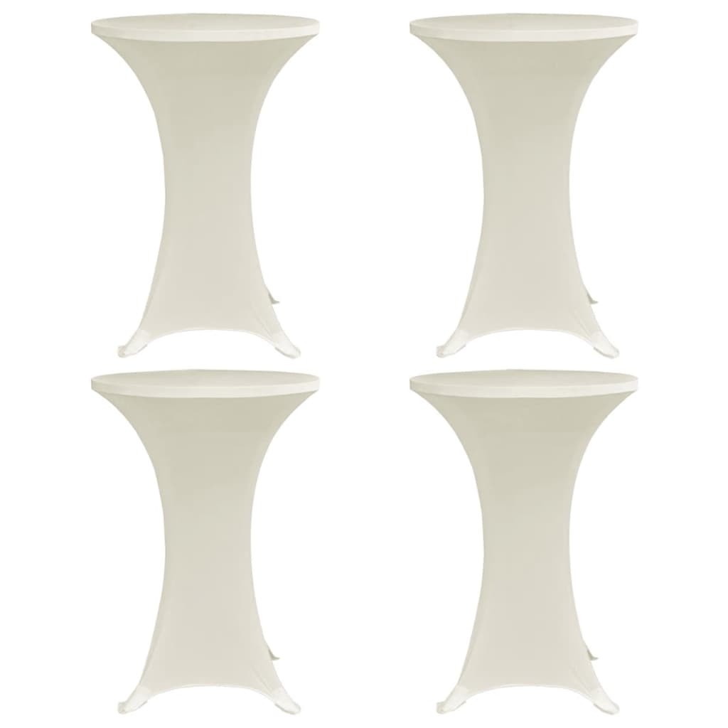 VIDAXL Standtischabdeckung 4 ST Stretch Ø60 cm Creme