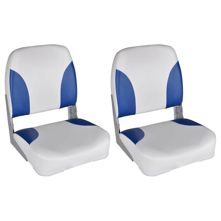VIDAXL -Bootsstühle 2 PCs Klapper der Rückenlehne 41x36x48 cm blau weiß
