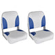 VIDAXL -Bootsstühle 2 PCs Klapper der Rückenlehne 41x36x48 cm blau weiß