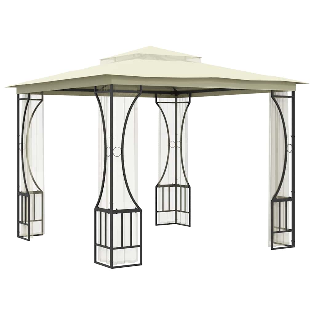 Vidaxl -Laube mit NETs 300x300x265 cm cremefarben