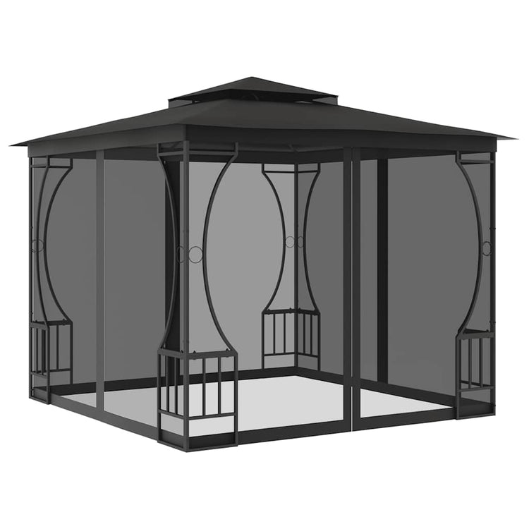 Vidaxl -Laube mit NETs 300x300x265 cm Anthrazit -ausgelöst