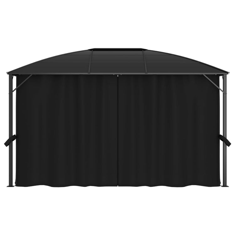 Vidaxl -Laube mit Vorhängen 400x300x265 cm Anthrazit