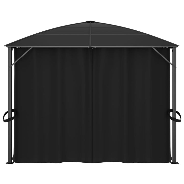 Vidaxl -Laube mit Vorhängen 400x300x265 cm Anthrazit