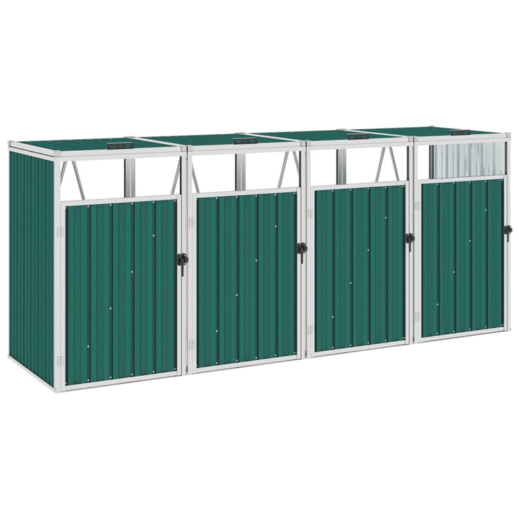 VIDAXL -Abfall -Backlagerung vier -Dubbel 286x81x121 cm Stahlgrün