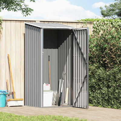 Vidaxl Garden Shed 87x98x159 cm verzinkter Stahl grau