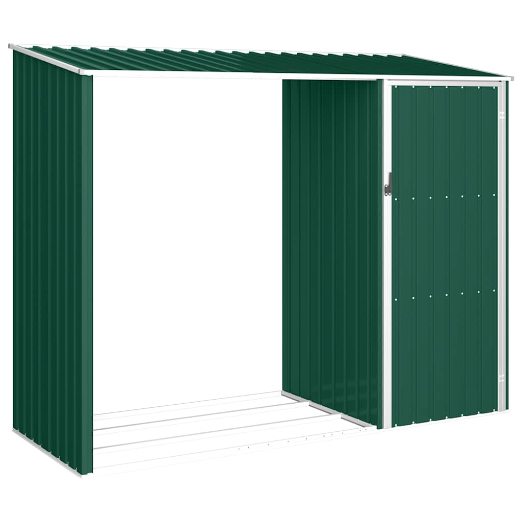 Vidaxl Brennholzschuppen 245x98x159 cm verzinktes Stahlgrün