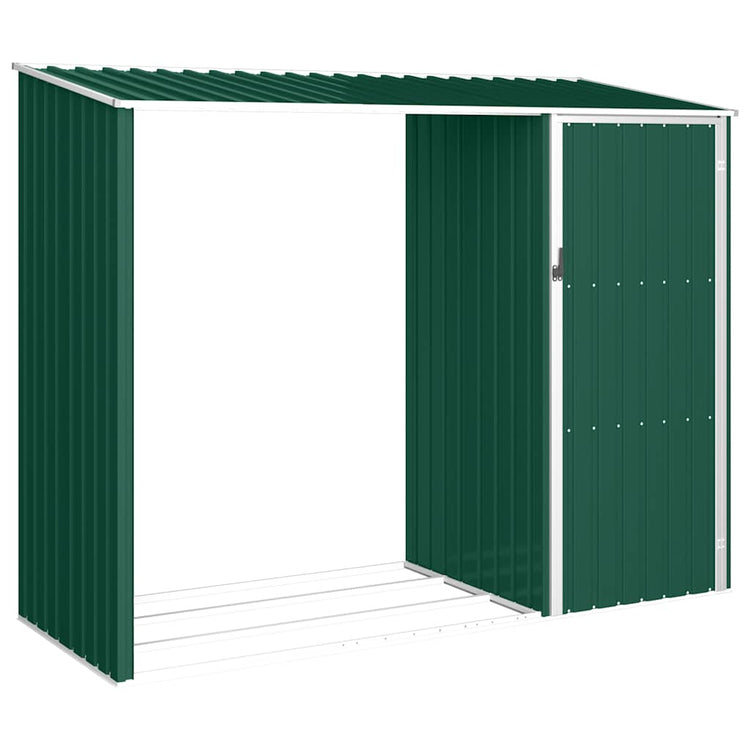 Vidaxl Brennholzschuppen 245x98x159 cm verzinktes Stahlgrün
