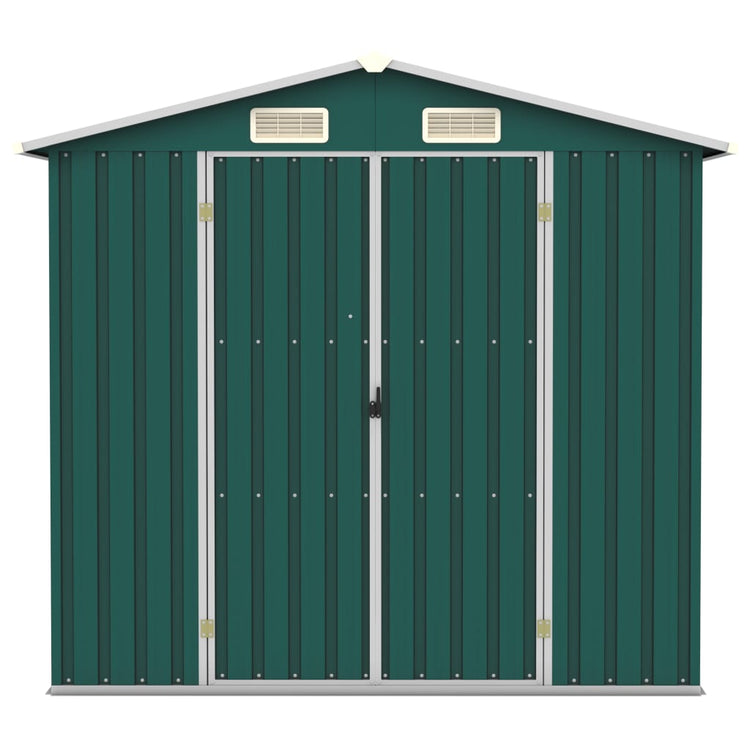 Vidaxl Garden Shed 205x129x183 cm verzinkter Stahlgrün
