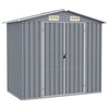 Vidaxl Garden Shed 205x129x183 cm verzinkter Stahl grau