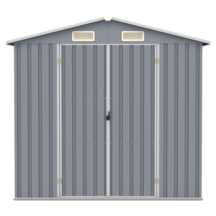Vidaxl Garden Shed 205x129x183 cm verzinkter Stahl grau