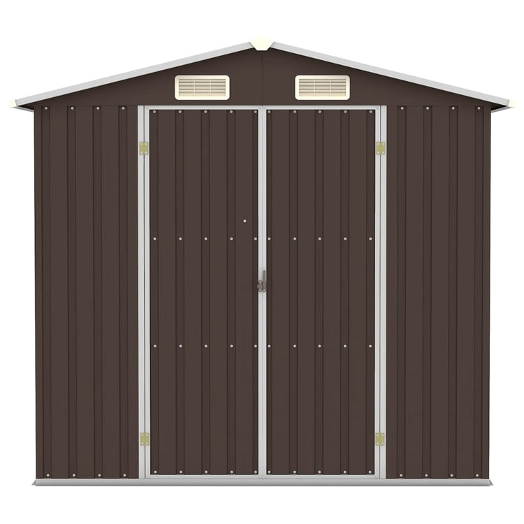 Vidaxl Garden Shed 205x129 x 183 cm verzinkter Stahlbraun