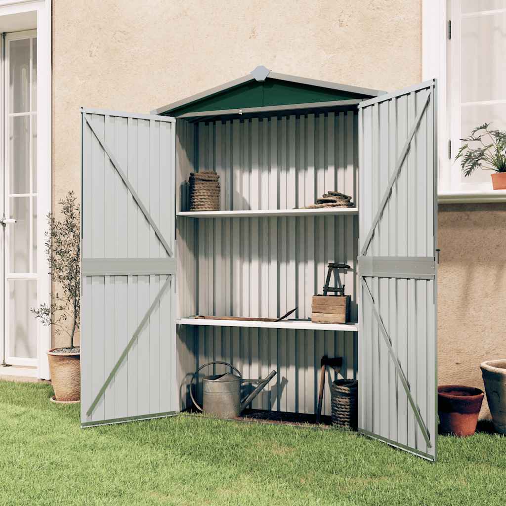 Vidaxl Garden Shed 116x45x175 cm verzinkter Stahlgrün