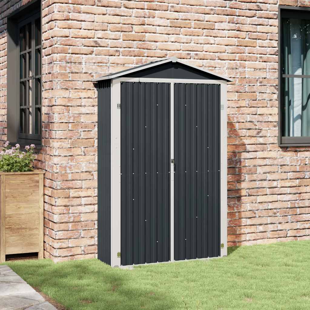 Vidaxl Garden Shed 116x45x175 cm verzinkter Stahl grau