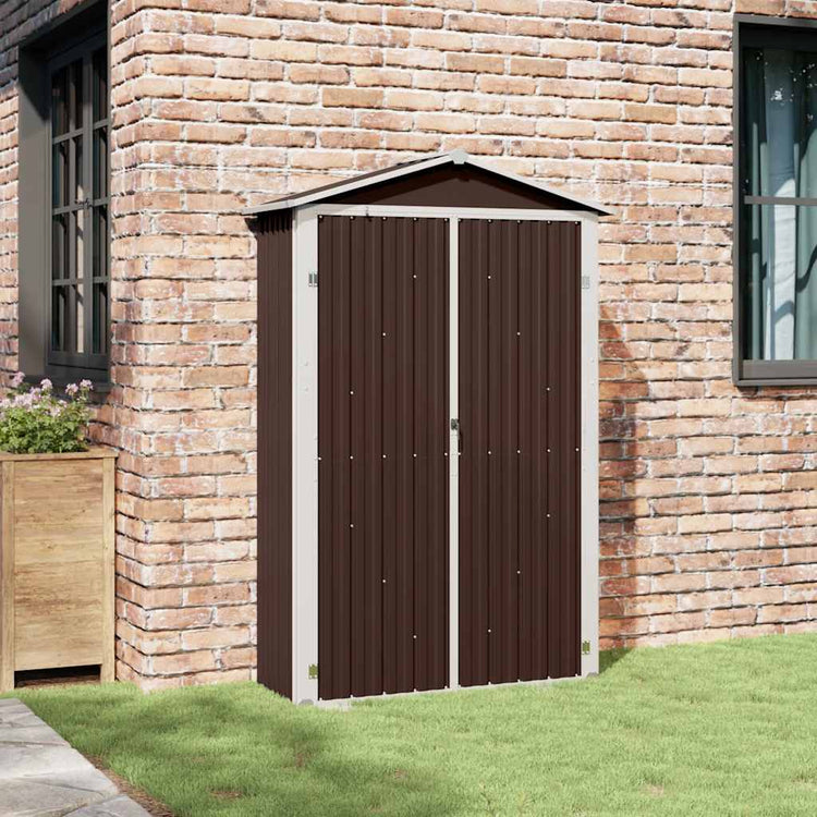 Vidaxl Garden Shed 116x45x175 cm verzinkter Stahlbraun