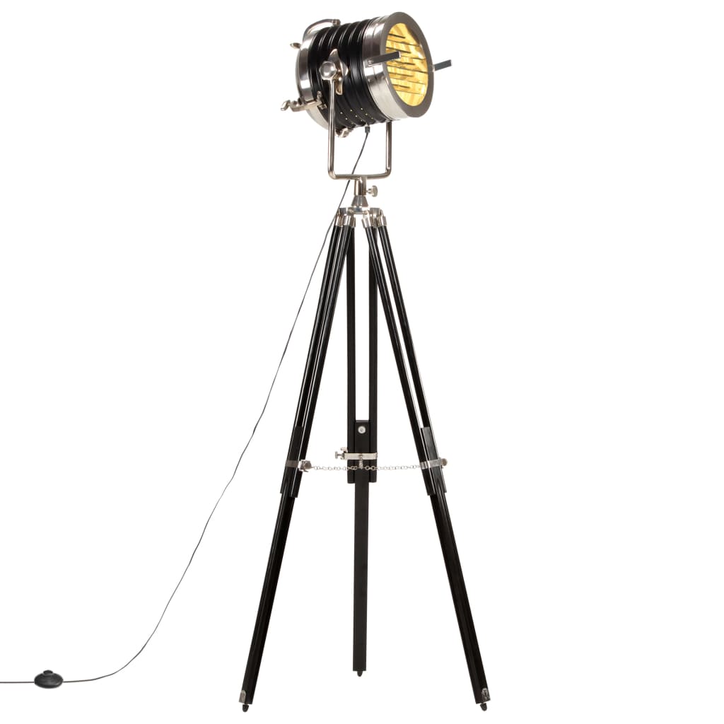 Vidaxl Stehlampe Driepoot 171 cm Festes Mangoholz schwarz schwarz