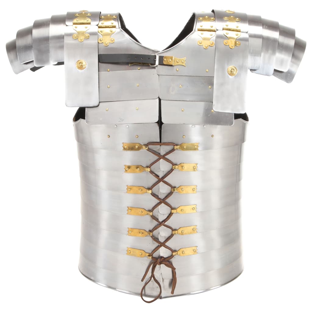 Vidaxl Body Harnas Roman Replik Larp Stahl Silberfarbe