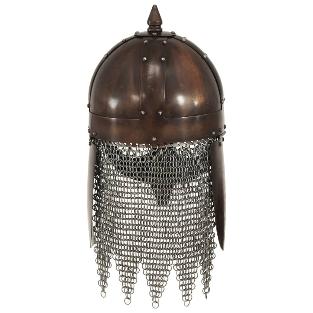 Vidaxl Viking Helm Replik Larp Stahl Kupferfarbe