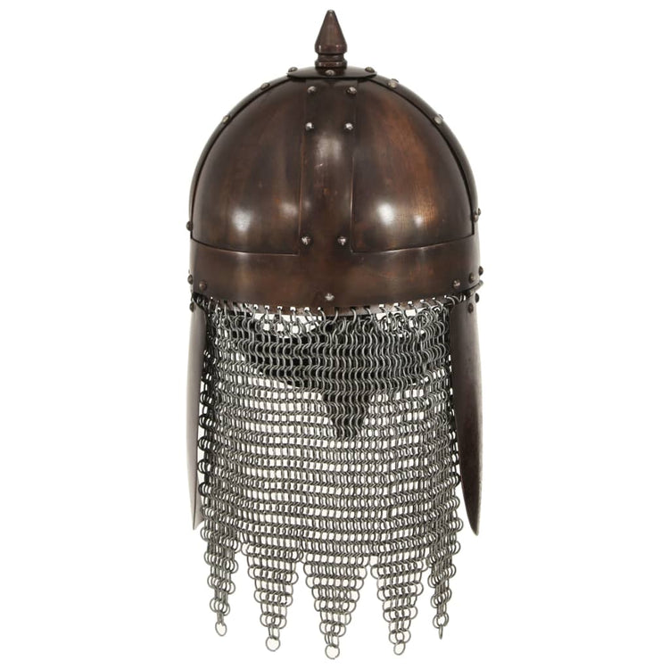 Vidaxl Viking Helm Replik Larp Stahl Kupferfarbe
