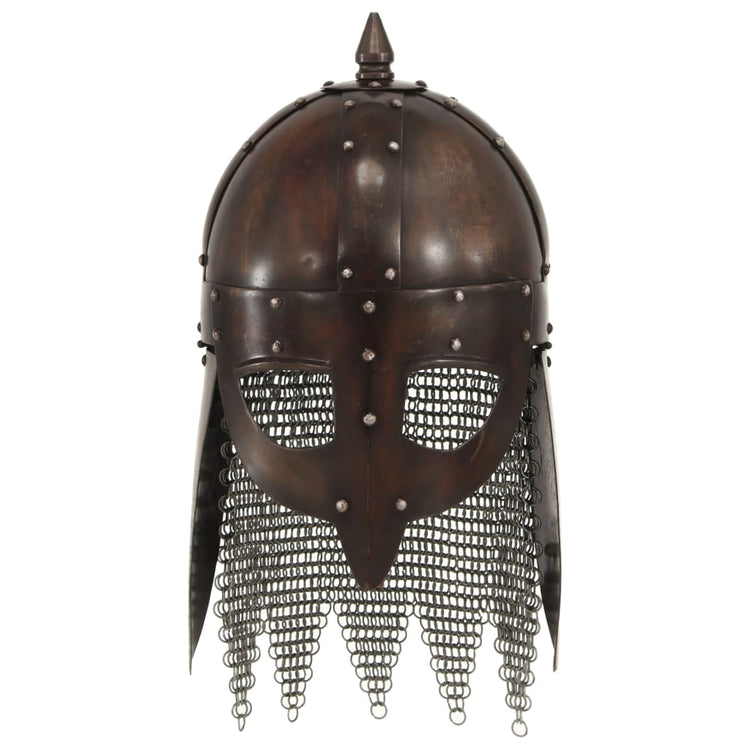 Vidaxl Viking Helm Replik Larp Stahl Kupferfarbe