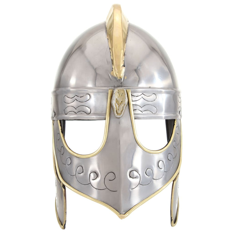 Vidaxl Beowulfhelm Replik Larp Stahl Silberfarbe