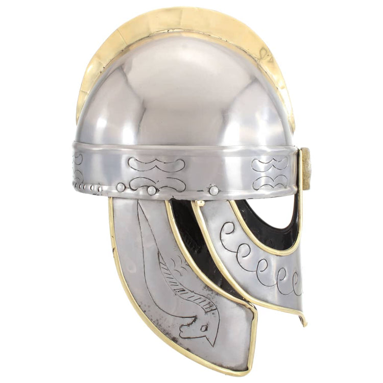 Vidaxl Beowulfhelm Replik Larp Stahl Silberfarbe