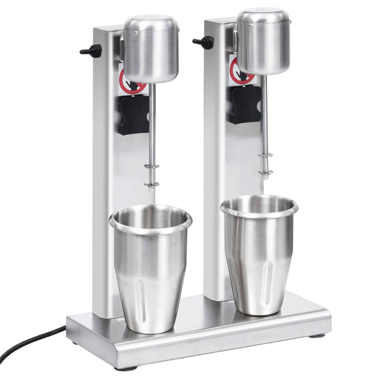 Vidaxl Milkshake -Mixer mit doppelten Tassen aus Edelstahl 2 l