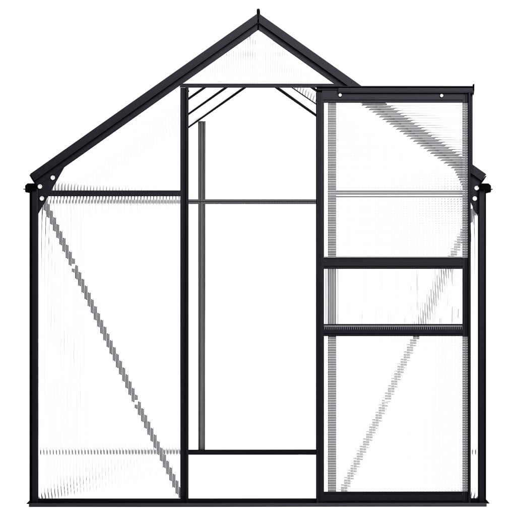 Vidaxl Tuinkas 3,61 m³ Aluminium Anthrazit -gelöscht