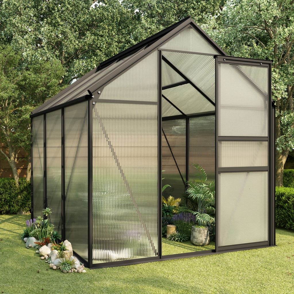 Vidaxl Tuinkas 3,61 m³ Aluminium Anthrazit -gelöscht