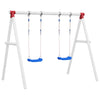 Vidaxl -Schaukeln mit 2 Sitzen 38x16 cm Polyethylenblau eingestellt