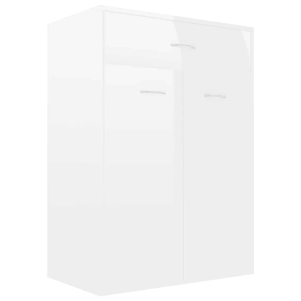 Vidaxl Schuhschrank 60x35x84 cm verarbeitetes Holz Hochglanz weiß